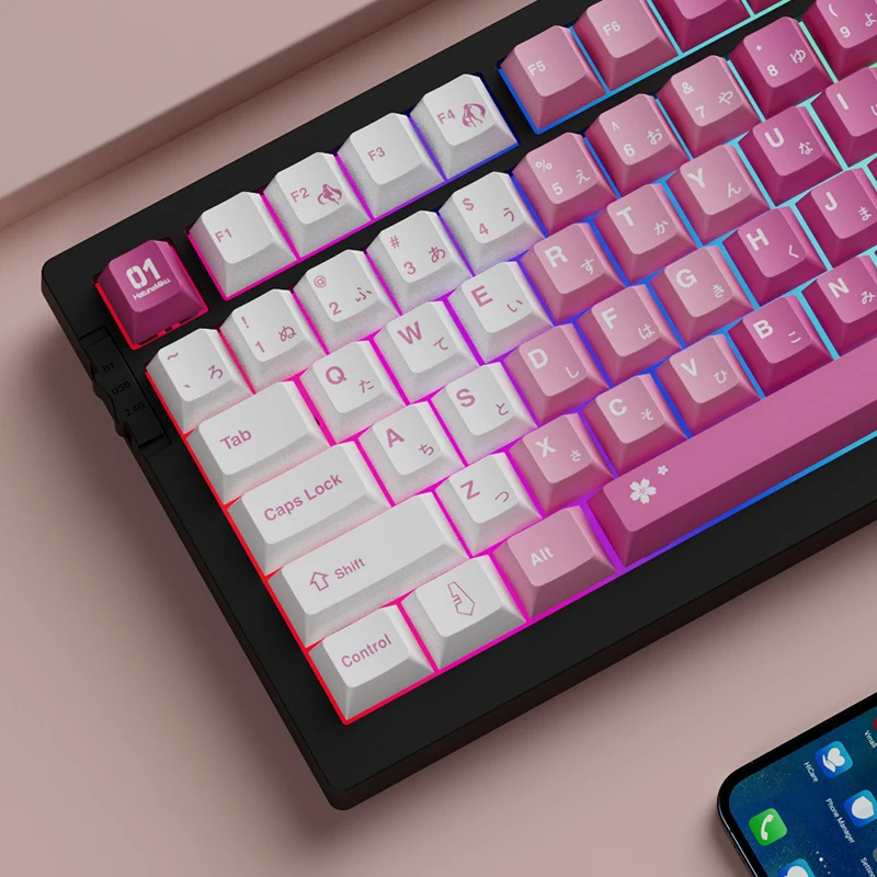 Pink keycaps Original height Full five-sided full set Boxed support 61/68/84/87/98/100, etc
Pink keycaps Original height Full five-sided full set Boxed support 61/68/84/87/98/100, etc