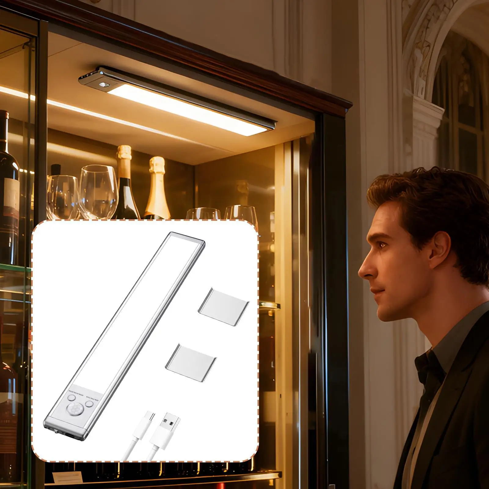 Освещение с датчиком движения, домашнее USB перезаряжаемое регулируемое освещение, долговечное освещение для шкафа для семьи, друзей пожилых детей
Освещение с датчиком движения, домашнее USB перезаряжаемое регулируемое освещение, долговечное освещение для шкафа для семьи, друзей пожилых детей