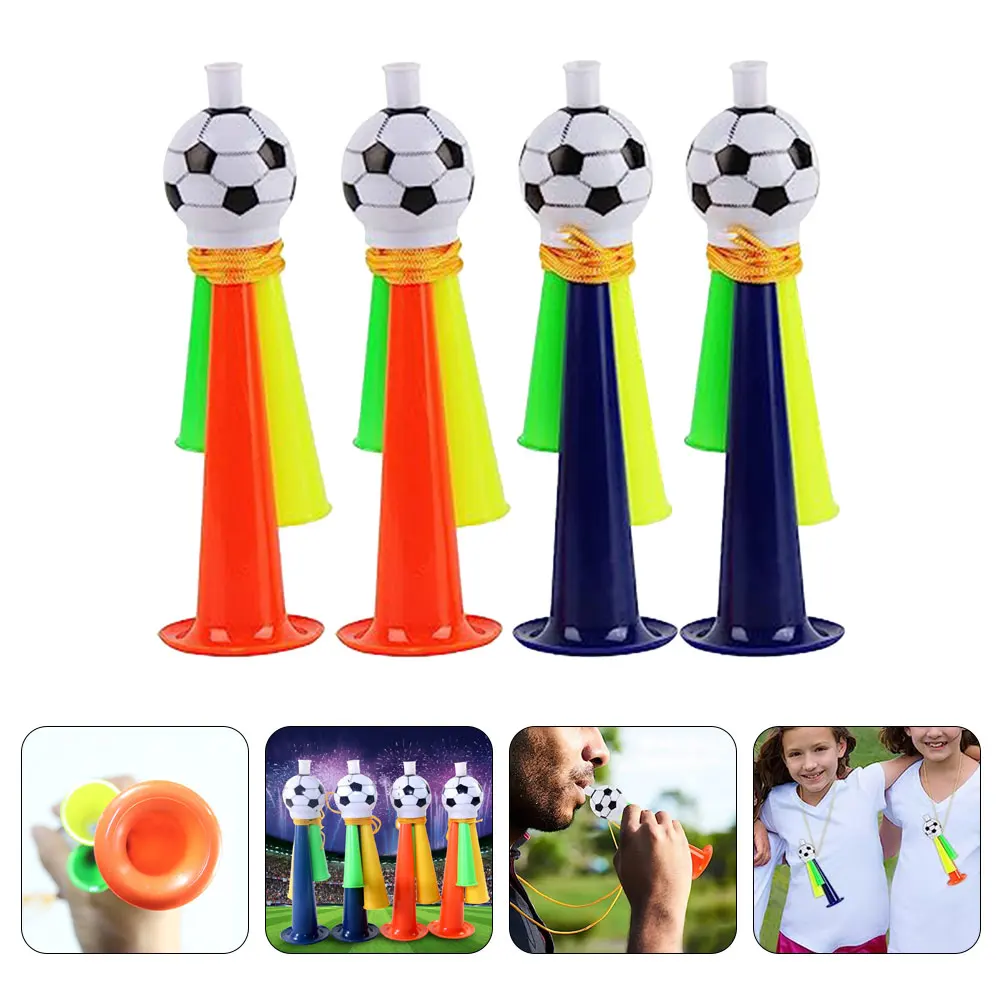 4pcs Plastic Trumpet Soccer Themed Small Cheer Horns Portable Football Game Noise Makers For Party Sporting Events Stadium
4pcs Plastic Trumpet Soccer Themed Small Cheer Horns Portable Football Game Noise Makers For Party Sporting Events Stadium
