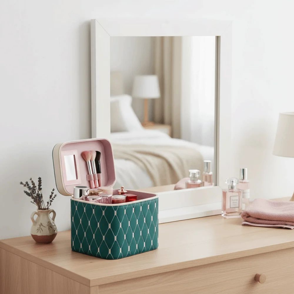 Portable PU Leather Cosmetic Bag Large Capacity Waterproof Cosmetic Storage Box Anti-crush with Mirror Cosmetic Case Travel
Portable PU Leather Cosmetic Bag Large Capacity Waterproof Cosmetic Storage Box Anti-crush with Mirror Cosmetic Case Travel