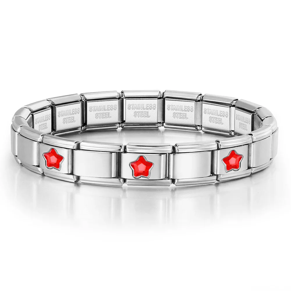 2026New Red Star Italian Charm Bracelet 9mm Italian Stainless Steel Modular Bracelet for Women Girls Cute Aesthetic Jewelry Gift
2026New Red Star Italian Charm Bracelet 9mm Italian Stainless Steel Modular Bracelet for Women Girls Cute Aesthetic Jewelry Gift