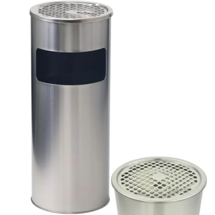 Outdoor Ashtray Trash Can, Stainless Steel Garbage Can, Round Commercial Waste Bin Container Receptacle for Office, Hotel Silve
Outdoor Ashtray Trash Can, Stainless Steel Garbage Can, Round Commercial Waste Bin Container Receptacle for Office, Hotel Silve