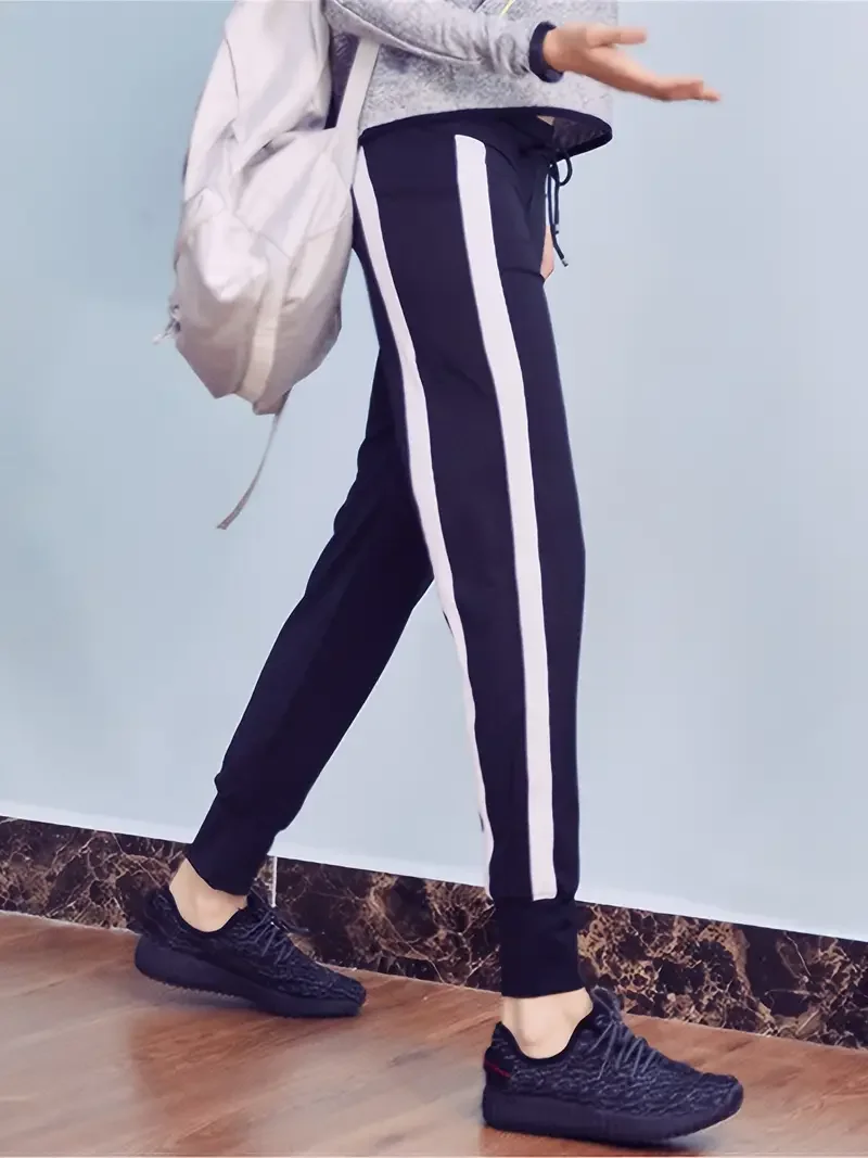 Contrasting Color Yoga Joggers, Drawstring Casual Soft Comfortable Sports Yoga Pants, Women's Activewear
Contrasting Color Yoga Joggers, Drawstring Casual Soft Comfortable Sports Yoga Pants, Women's Activewear