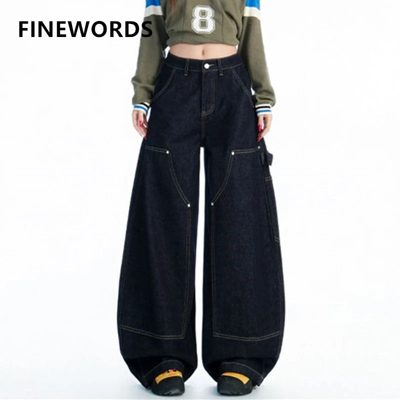 FINEWORDS винтажные повседневные корейские мешковатые джинсы Easymatch, свободные широкие джинсы, длинная длина, уличная одежда в стиле панк, крутые джинсы
FINEWORDS винтажные повседневные корейские мешковатые джинсы Easymatch, свободные широкие джинсы, длинная длина, уличная одежда в стиле панк, крутые джинсы