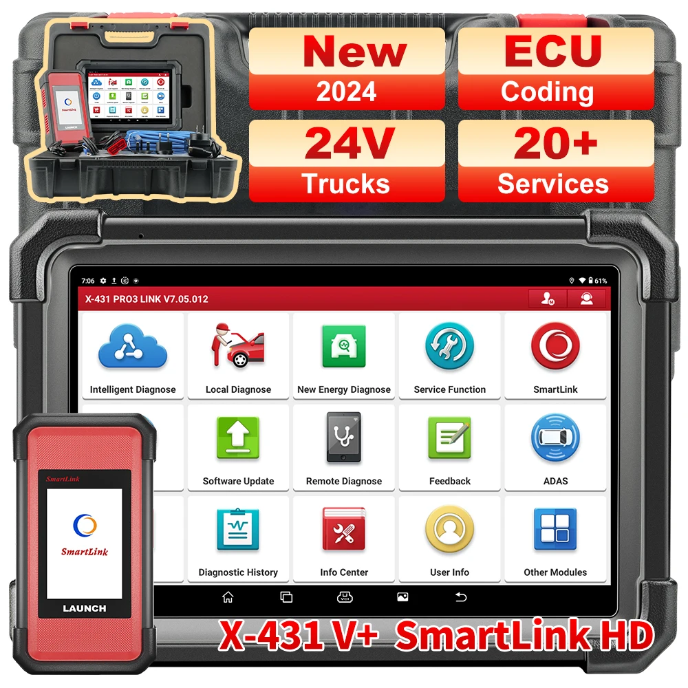 2025 Launc X431 V+ SmartLink HD 24V Truck Diagnostic Tool Full System Diagnosis For Commercial/Heavy Duty Vehicles
2025 Launc X431 V+ SmartLink HD 24V Truck Diagnostic Tool Full System Diagnosis For Commercial/Heavy Duty Vehicles