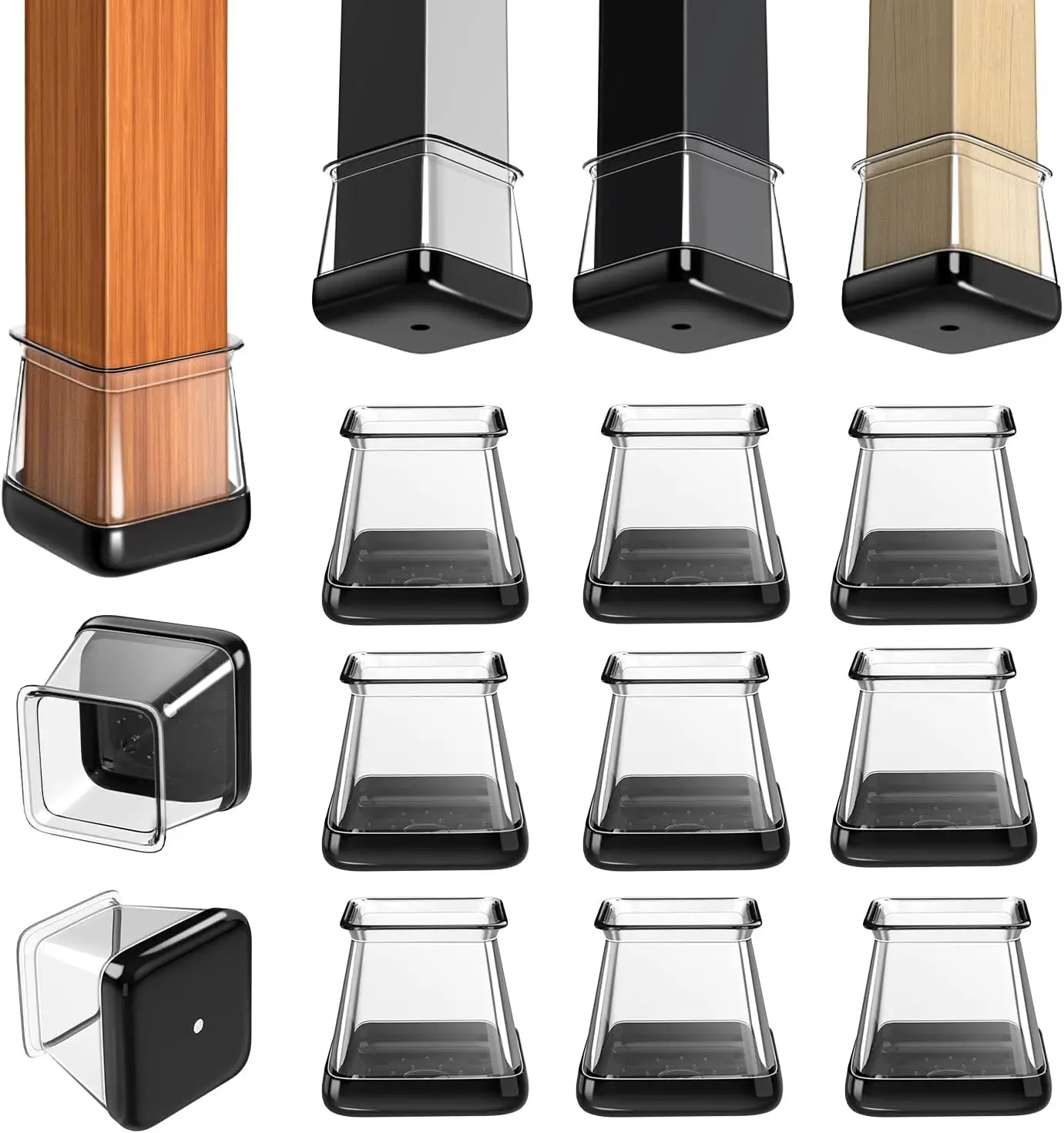 28 Pcs Square Chair Leg Sliders for Carpet, Silicone Furniture Protectors, Fit 1-1/8" to 1-1/2"
28 Pcs Square Chair Leg Sliders for Carpet, Silicone Furniture Protectors, Fit 1-1/8" to 1-1/2"