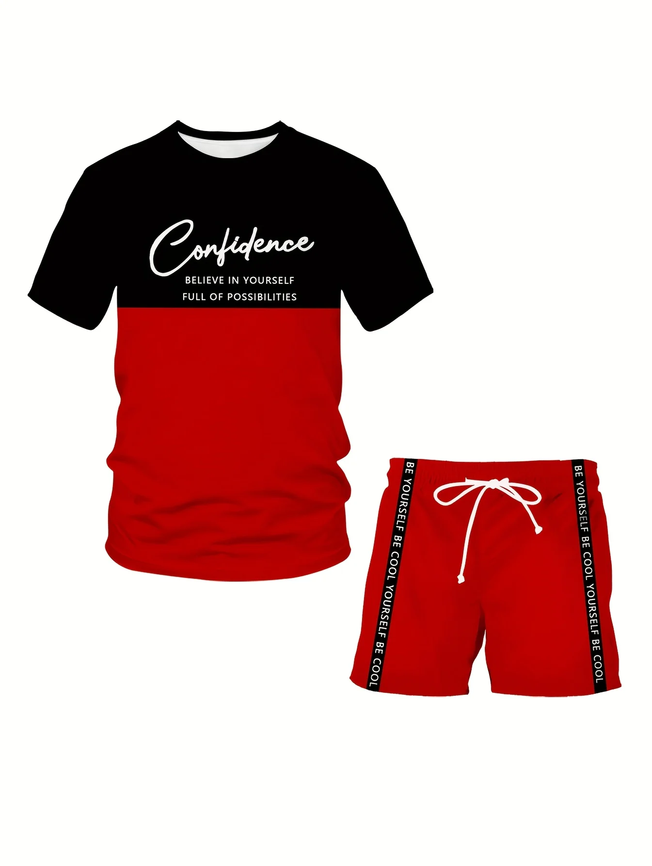3D Men's Sportswear Color Block Print Short Sleeve T-Shirt and Drawstring Shorts Summer Two-Piece Set
3D Men's Sportswear Color Block Print Short Sleeve T-Shirt and Drawstring Shorts Summer Two-Piece Set