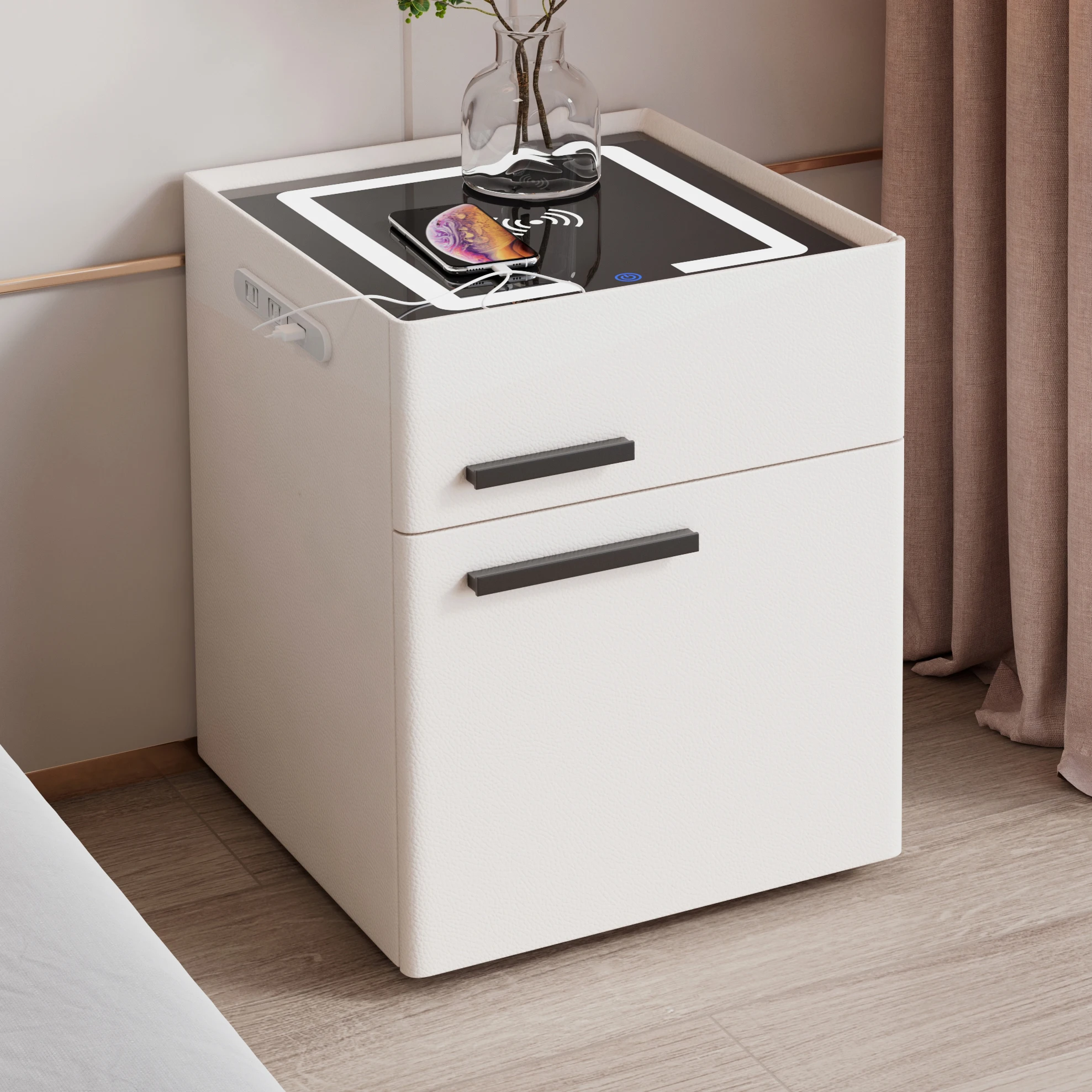 Wireless Charging Intelligent Multifunctional Bedside Table Safe Password Fingerprint Lock Modern Minimalist Bedside Table
Wireless Charging Intelligent Multifunctional Bedside Table Safe Password Fingerprint Lock Modern Minimalist Bedside Table