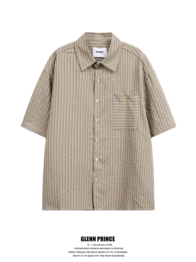GPstudio American Retro Bubble Cloth Stripe Short Sleeve Shirt Men Summer Casual Versatile Texture Feeling Men's Shirt
GPstudio American Retro Bubble Cloth Stripe Short Sleeve Shirt Men Summer Casual Versatile Texture Feeling Men's Shirt