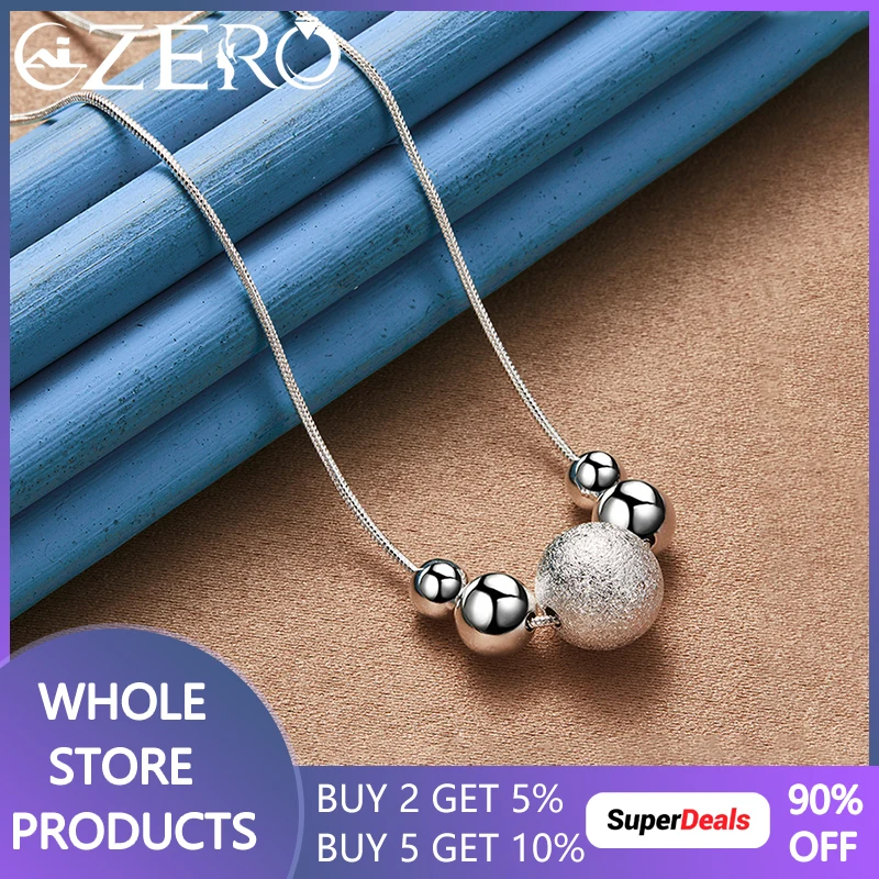 ALIZERO 925 Sterling Silver Frosted Smooth Beads Necklace for Women Wedding Engagement Party Jewelry
ALIZERO 925 Sterling Silver Frosted Smooth Beads Necklace for Women Wedding Engagement Party Jewelry