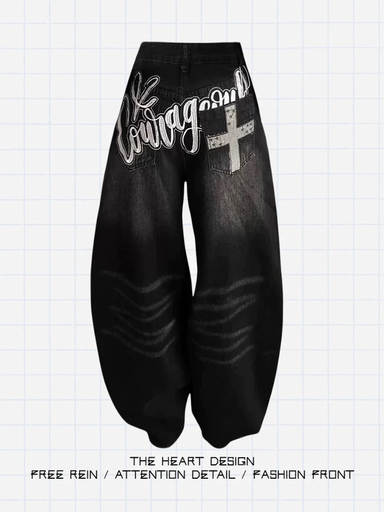 American Retro Black Knife Jeans Women's Spring Autumn High Street Loose Slimming Drape Wide Leg Pants
American Retro Black Knife Jeans Women's Spring Autumn High Street Loose Slimming Drape Wide Leg Pants