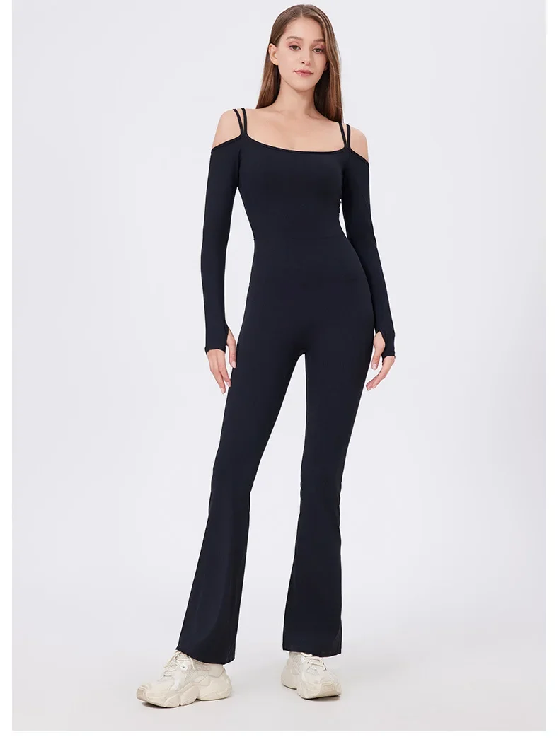 Sexy Cut Out Shoulder Yoga Jumpsuit Women Long Sleeve Slim Fit Training Sport Set Outwear Fitness Workout Flare Legging Rompers
Sexy Cut Out Shoulder Yoga Jumpsuit Women Long Sleeve Slim Fit Training Sport Set Outwear Fitness Workout Flare Legging Rompers