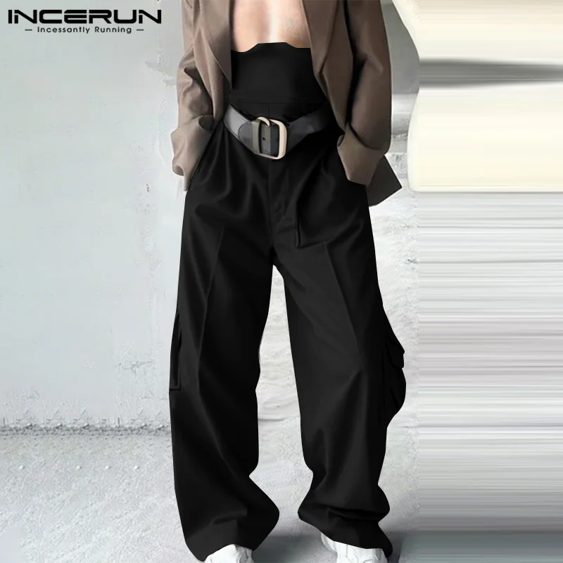 INCERUN 2025 Korean Style PantalonsMen's Deconstruct High Waisted Pocket Design Pants Leisure Solid All-match Wide Leg Trousers
INCERUN 2025 Korean Style PantalonsMen's Deconstruct High Waisted Pocket Design Pants Leisure Solid All-match Wide Leg Trousers