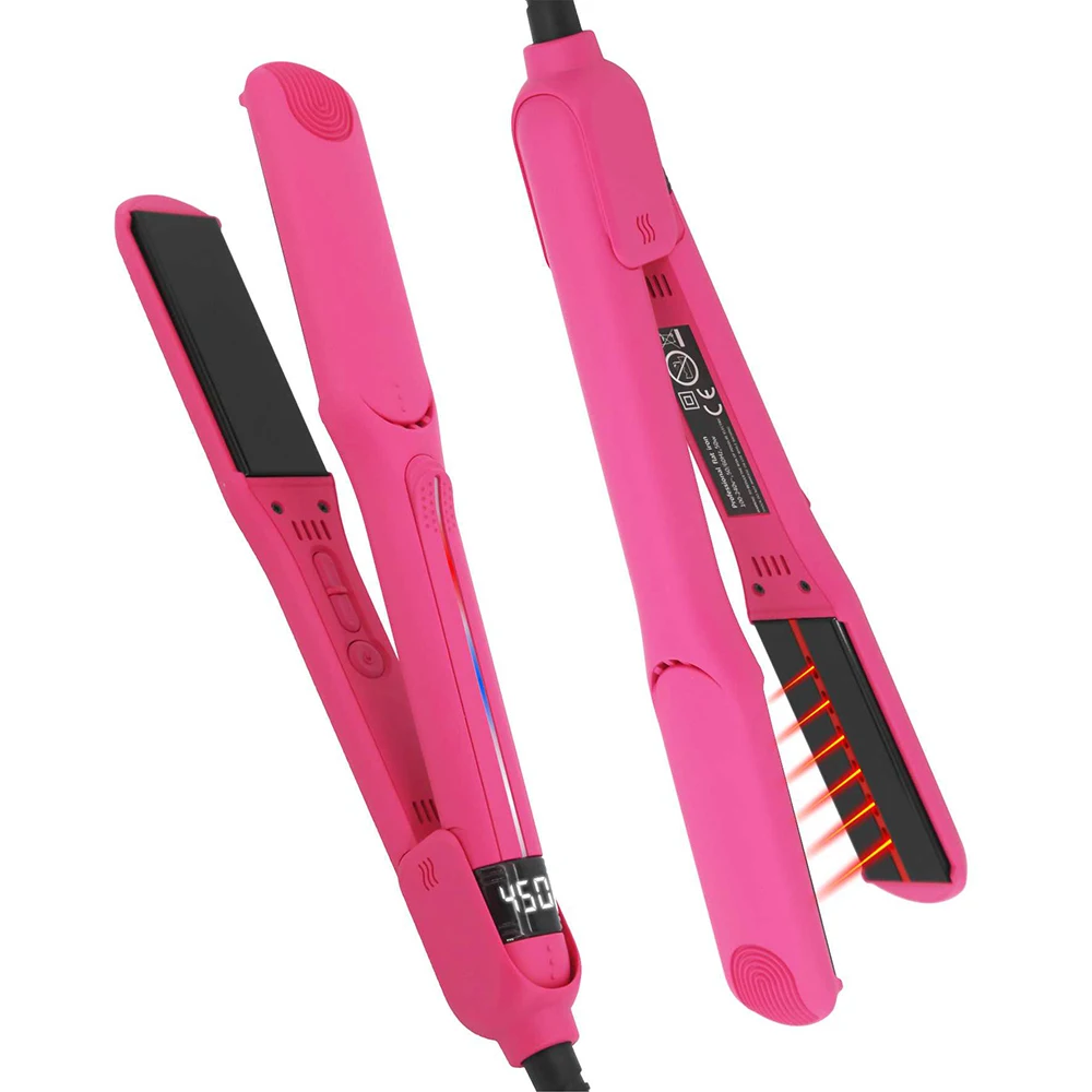Infrared Hair Straightener Professional 450°F Ceramic Coated Floating Plate Flat Iron 2 In 1 Straight and Curl Hair Styling Tool
Infrared Hair Straightener Professional 450°F Ceramic Coated Floating Plate Flat Iron 2 In 1 Straight and Curl Hair Styling Tool