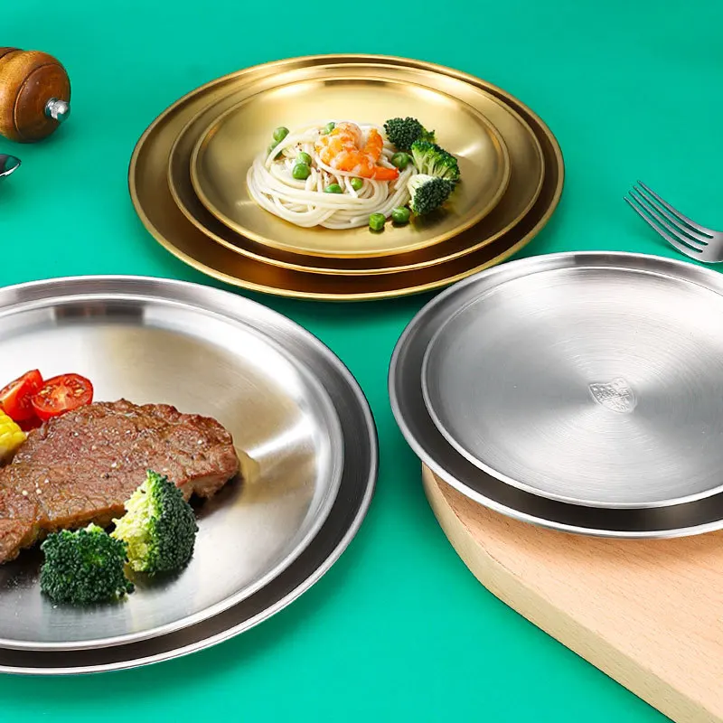 304 stainless steel disc plate Korean barbecue fruit plate cake spitting bone plate retro tray tableware
304 stainless steel disc plate Korean barbecue fruit plate cake spitting bone plate retro tray tableware