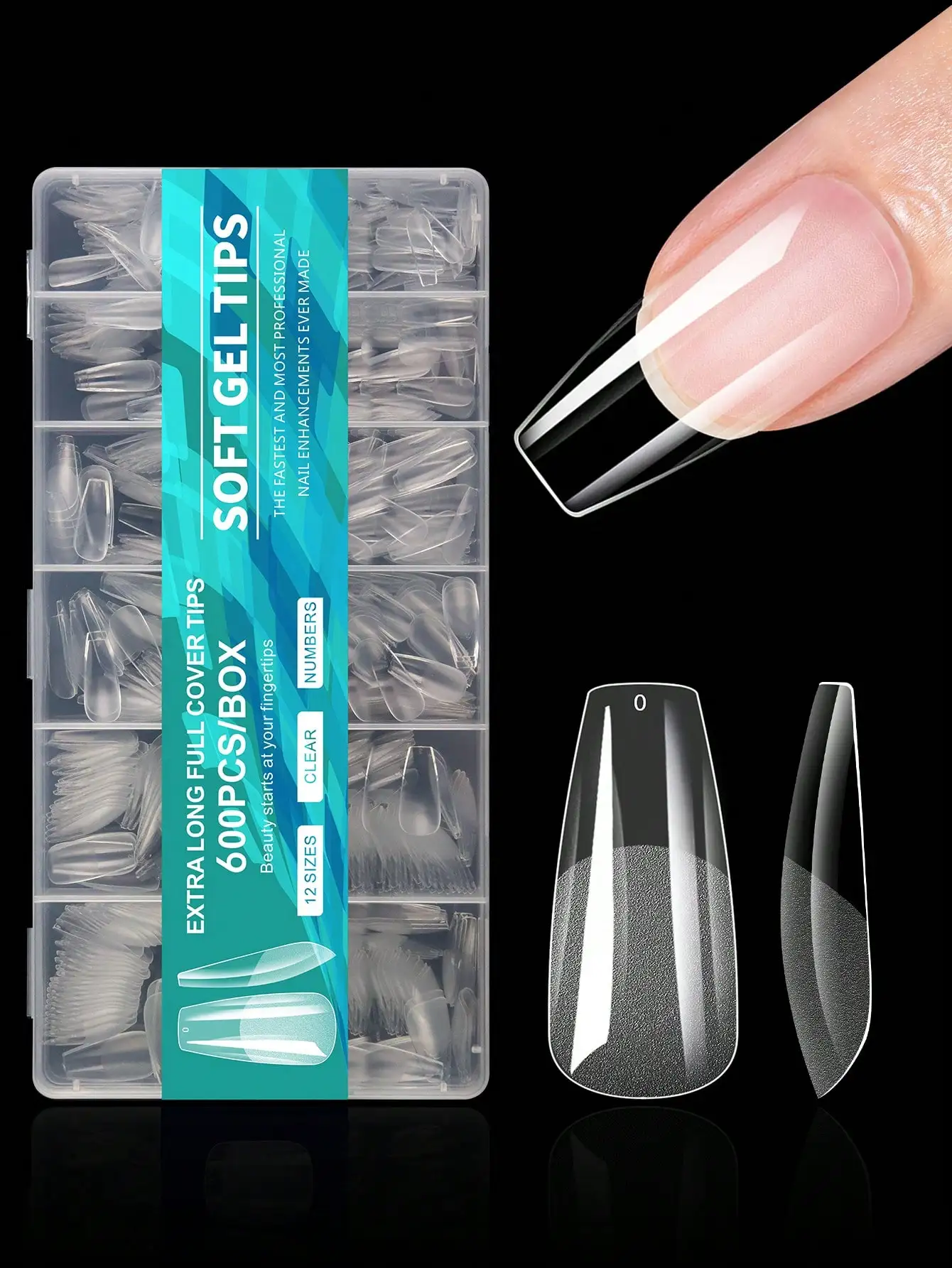 600Pcs Full Cover Press On Nail Tips in Stiletto, Almond, Square, Coffin & French Styles. Soak Off Gel Nail Extension Tips Capsules. Nail Supplies.
600Pcs Full Cover Press On Nail Tips in Stiletto, Almond, Square, Coffin & French Styles. Soak Off Gel Nail Extension Tips Capsules. Nail Supplies.