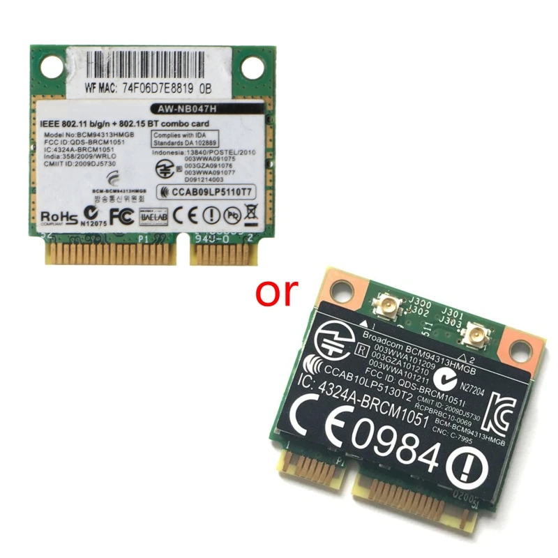Wireless Card for Broadcom Bcm94313HMGB AW-NB047H BCM4313 Half Mini Pci-e Wifi Net-work Card with Bluetooth-compatible4.0
Wireless Card for Broadcom Bcm94313HMGB AW-NB047H BCM4313 Half Mini Pci-e Wifi Net-work Card with Bluetooth-compatible4.0