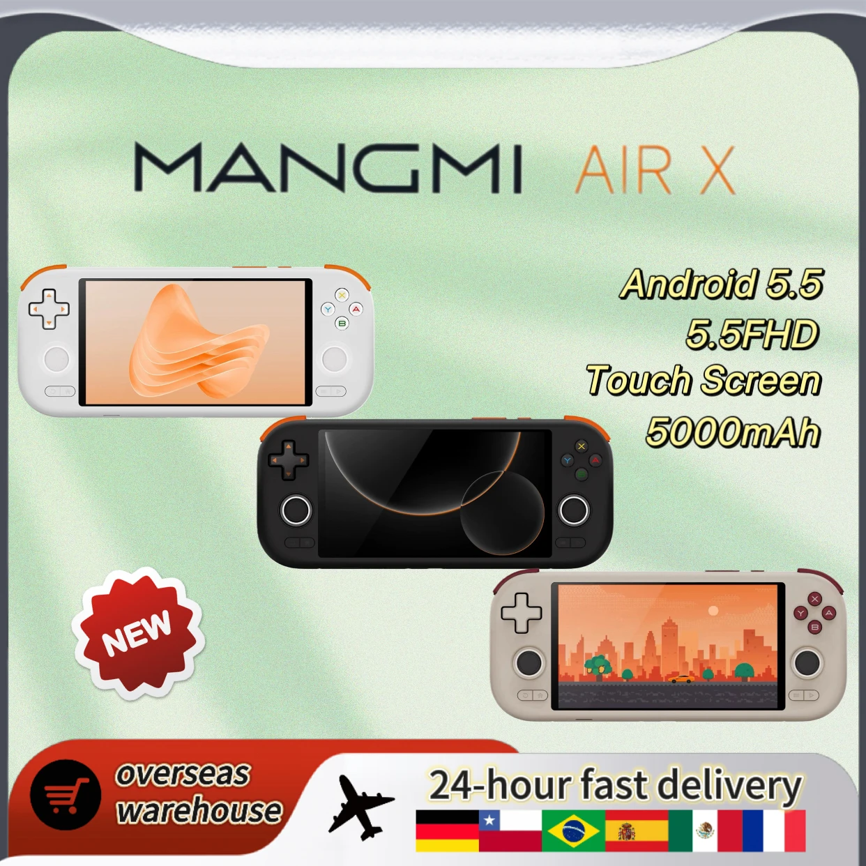 Портативная игровая консоль MANGMI AIR X с Qualcomm Snapdragon 662, 5,5-дюймовый сенсорный экран, Android14, быстрая зарядка, активный охлаждающий вентилятор, RGB
Портативная игровая консоль MANGMI AIR X с Qualcomm Snapdragon 662, 5,5-дюймовый сенсорный экран, Android14, быстрая зарядка, активный охлаждающий вентилятор, RGB
