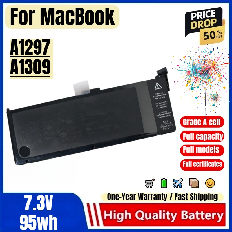 For MacBook Pro 17 Inch A1297 A1309 Laptop Battery 0 Cycle High Quality High Capacity Battery Replacement Bateria Grade A Cell
For MacBook Pro 17 Inch A1297 A1309 Laptop Battery 0 Cycle High Quality High Capacity Battery Replacement Bateria Grade A Cell