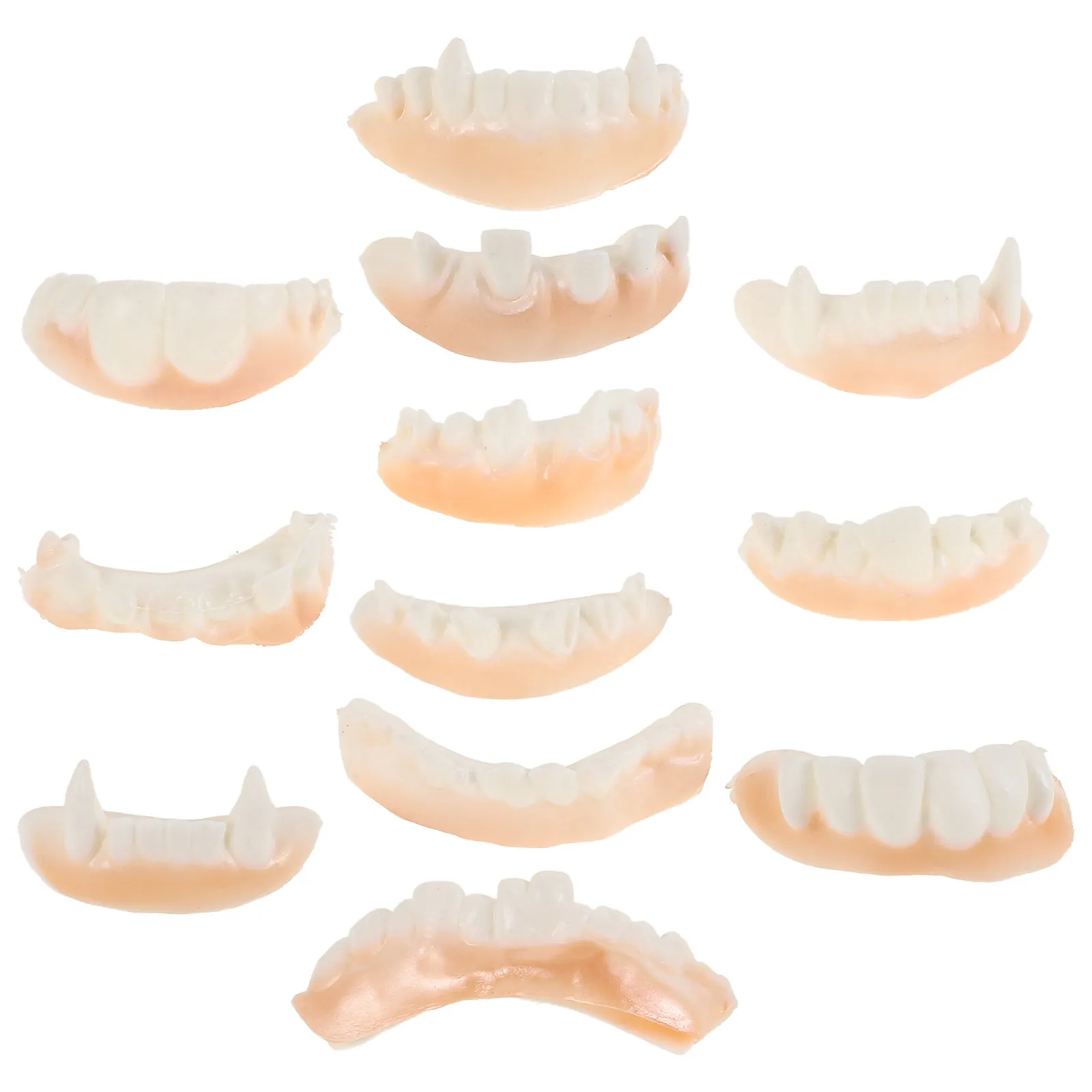 12Pcs Halloween Fangs Teeth Scary Realistic Prank Props Safe PVC Material for Costume Party Cosplay Haunted House Horror Theme
12Pcs Halloween Fangs Teeth Scary Realistic Prank Props Safe PVC Material for Costume Party Cosplay Haunted House Horror Theme