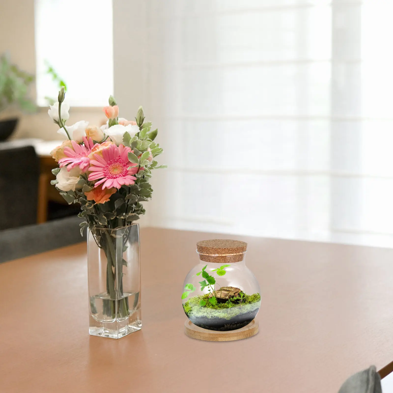 2Set Hydroponic Glass Bamboo Mat Base Desktop Plant Vases Clear Water Propagation Station Flower Plant Pot
2Set Hydroponic Glass Bamboo Mat Base Desktop Plant Vases Clear Water Propagation Station Flower Plant Pot