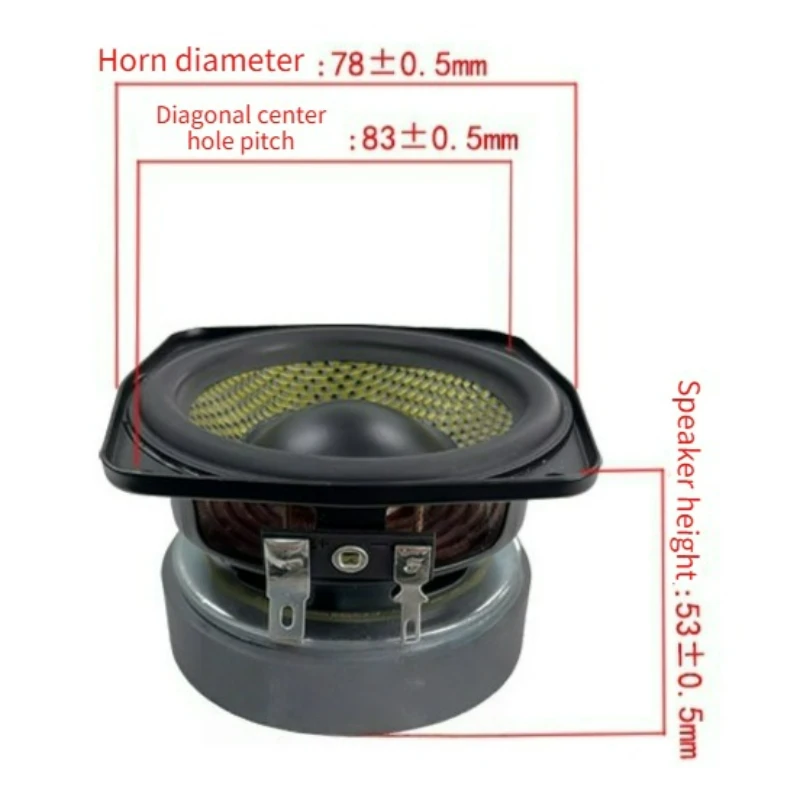 SOTAMIA 1pcs 4 Inch Midrange Speaker 8 Ohm 60W Black and Yellow Glass Fiber Audio Repair DIY Bluetooth Speaker for Denmark Vifa SOTAMIA 1pcs 4 Inch Midrange Speaker 8 Ohm 60W Black and Yellow Glass Fiber Audio Repair DIY Bluetooth Speaker for Denmark Vifa