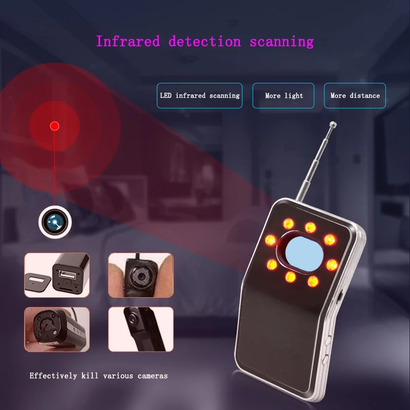 K600 Portable Signal Detector Anti-steal LED Infrared Scanning Detector Anti Camera Monitoring Positioning Tracking GPS Nemesis
K600 Portable Signal Detector Anti-steal LED Infrared Scanning Detector Anti Camera Monitoring Positioning Tracking GPS Nemesis