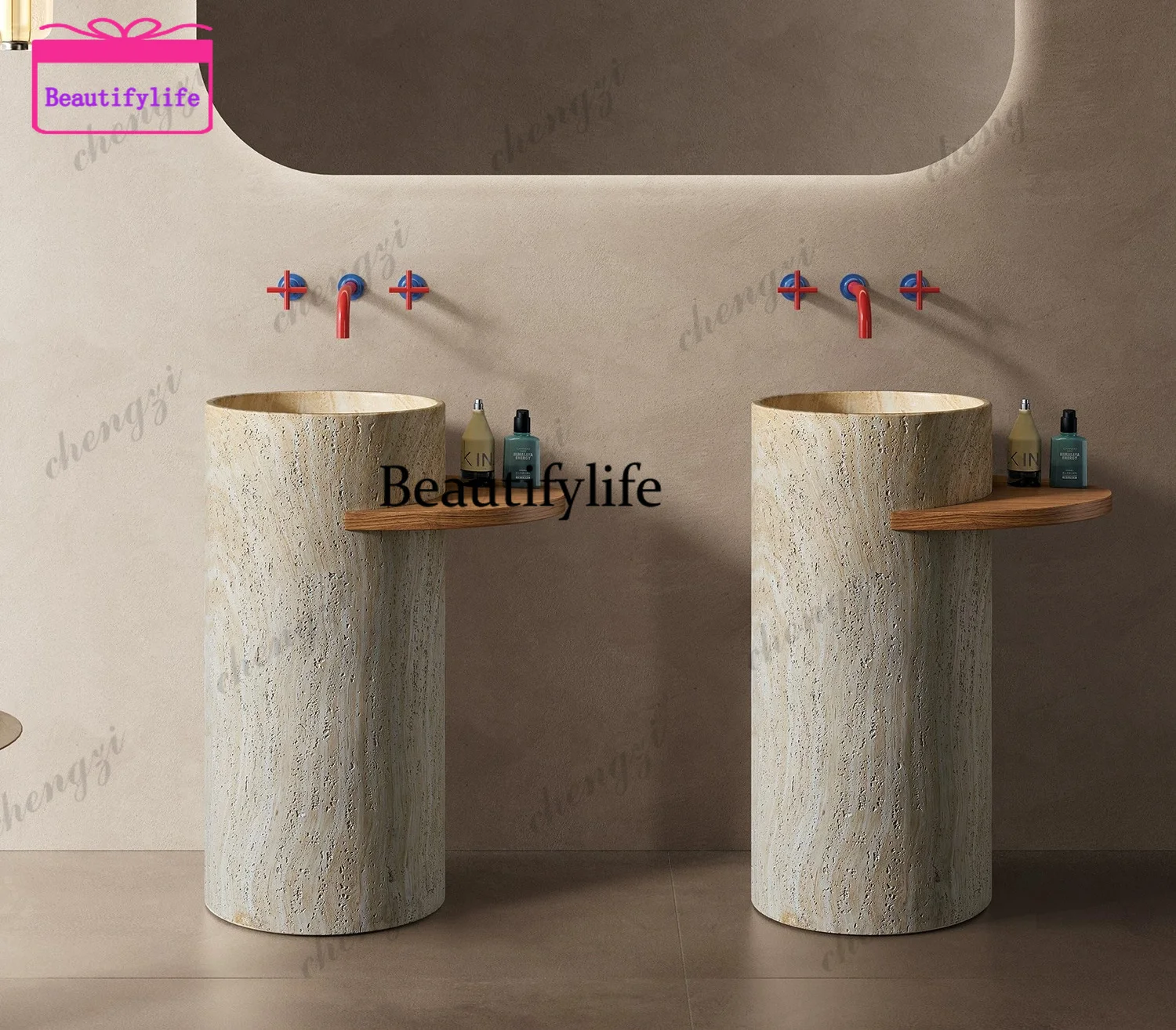 a38 medieval natural travertine granular column basin integrated floor-to-ceiling wash basin B & B Club
a38 medieval natural travertine granular column basin integrated floor-to-ceiling wash basin B & B Club