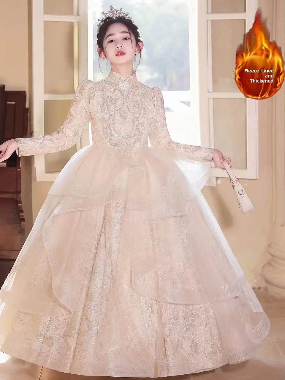 Ele Girls Dr Glittering Sequins High Waist Polyester Cotton Blend Long Sve Floor Length Performance Outfit
Ele Girls Dr Glittering Sequins High Waist Polyester Cotton Blend Long Sve Floor Length Performance Outfit