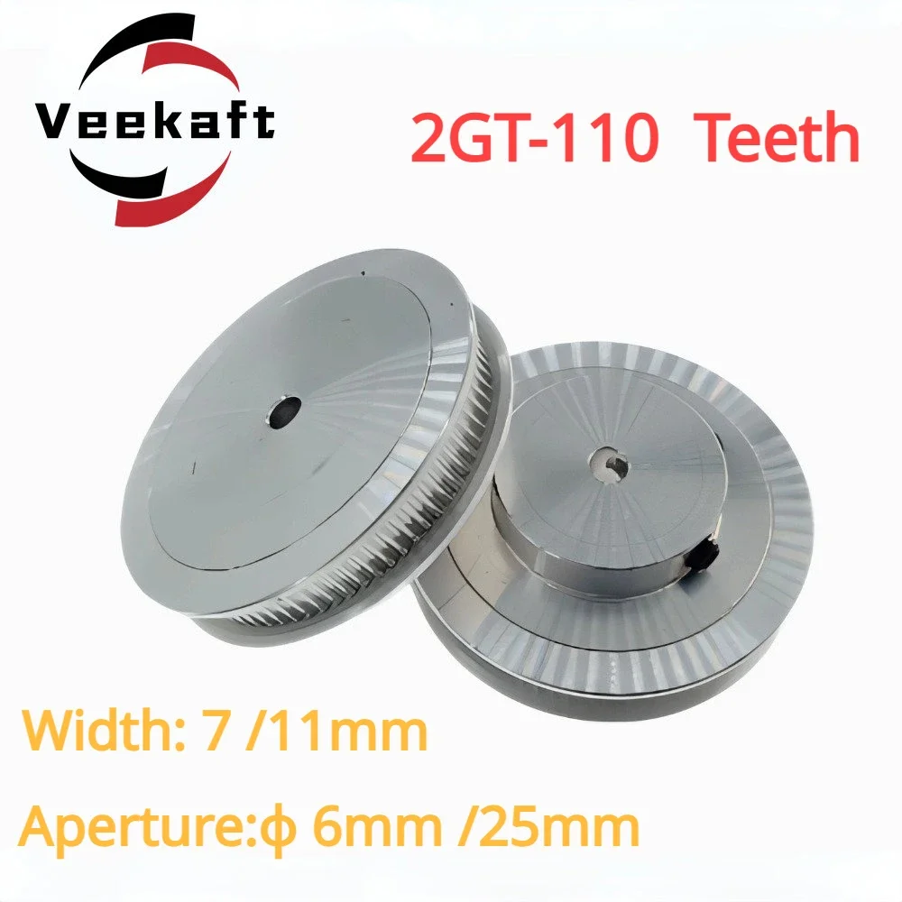 110-Teeth 2GT Timing Pulley, Bore Range 6/6.35/8/10/12/12.7/14/15/16/17/19/20/22/25mm, Compatible with GT2 Timing Belt
110-Teeth 2GT Timing Pulley, Bore Range 6/6.35/8/10/12/12.7/14/15/16/17/19/20/22/25mm, Compatible with GT2 Timing Belt
