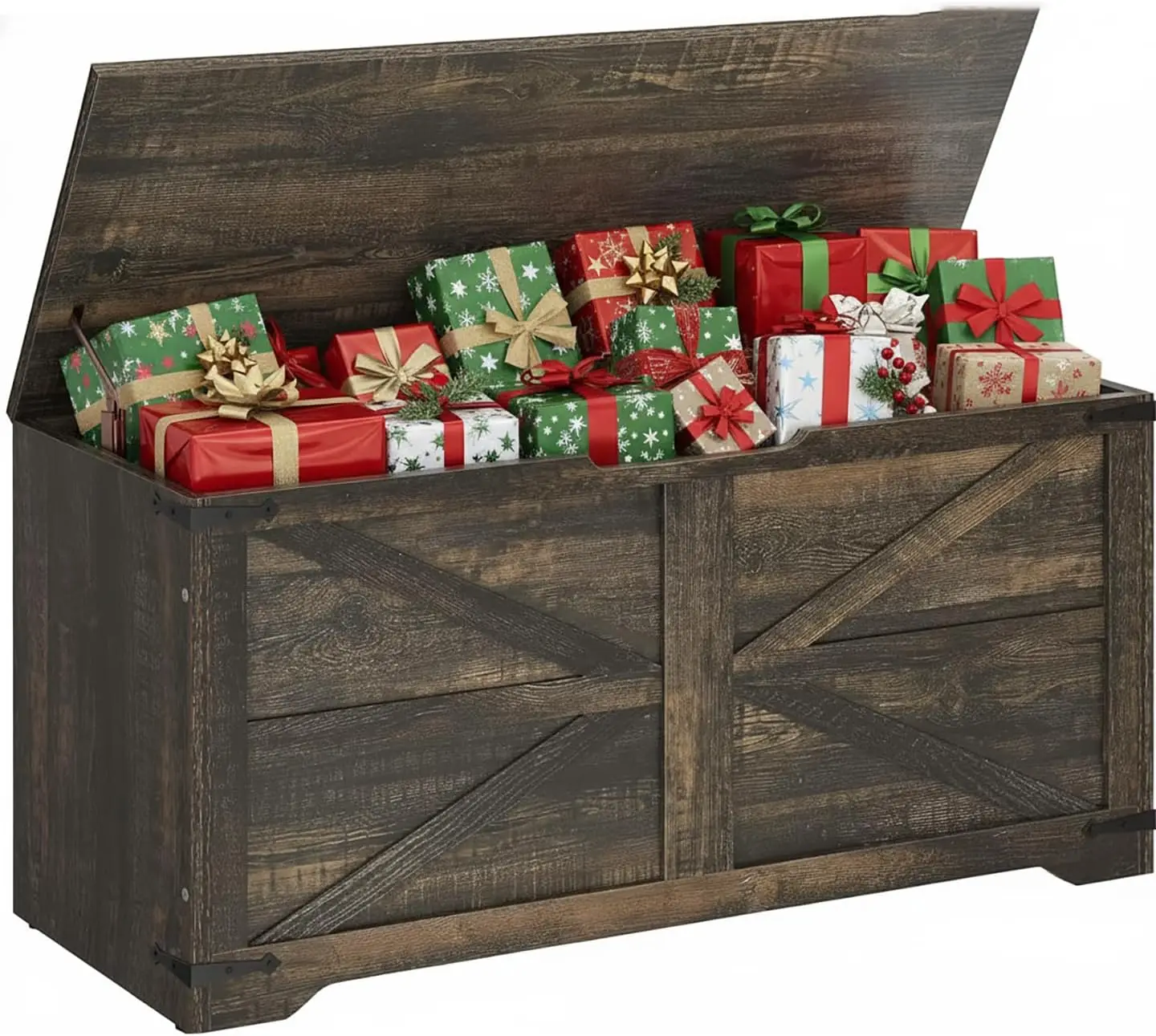 39.4" Farmhouse Solid Wood Storage Bench Dark Rustic Oak for Living Room Bedroom Entryway Storage
39.4" Farmhouse Solid Wood Storage Bench Dark Rustic Oak for Living Room Bedroom Entryway Storage