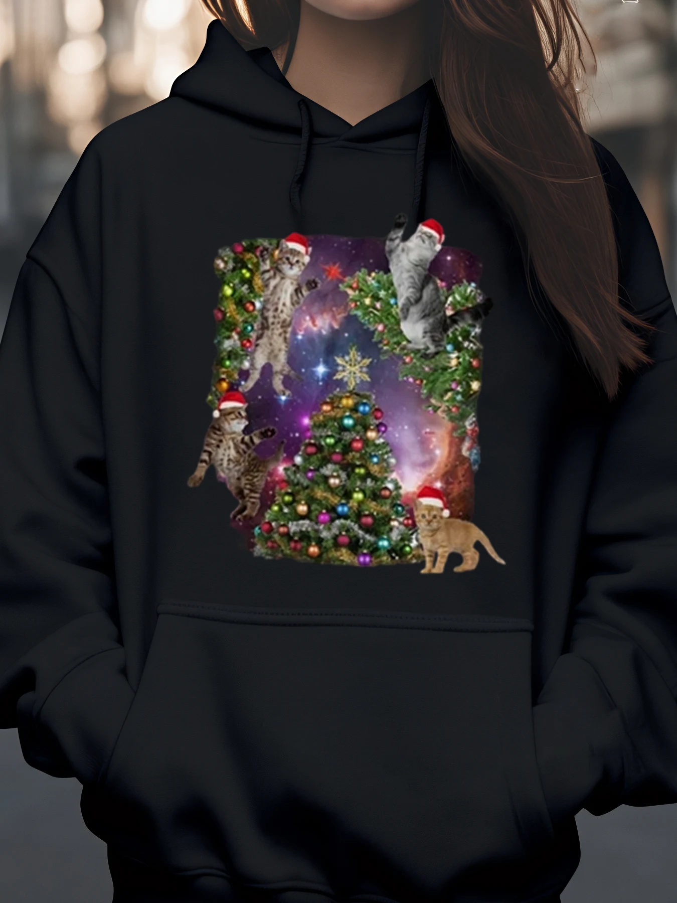 Толстовка с принтом «Кошки», рождественская елка, галактика, праздничная повседневная одежда унисекс
Толстовка с принтом «Кошки», рождественская елка, галактика, праздничная повседневная одежда унисекс
