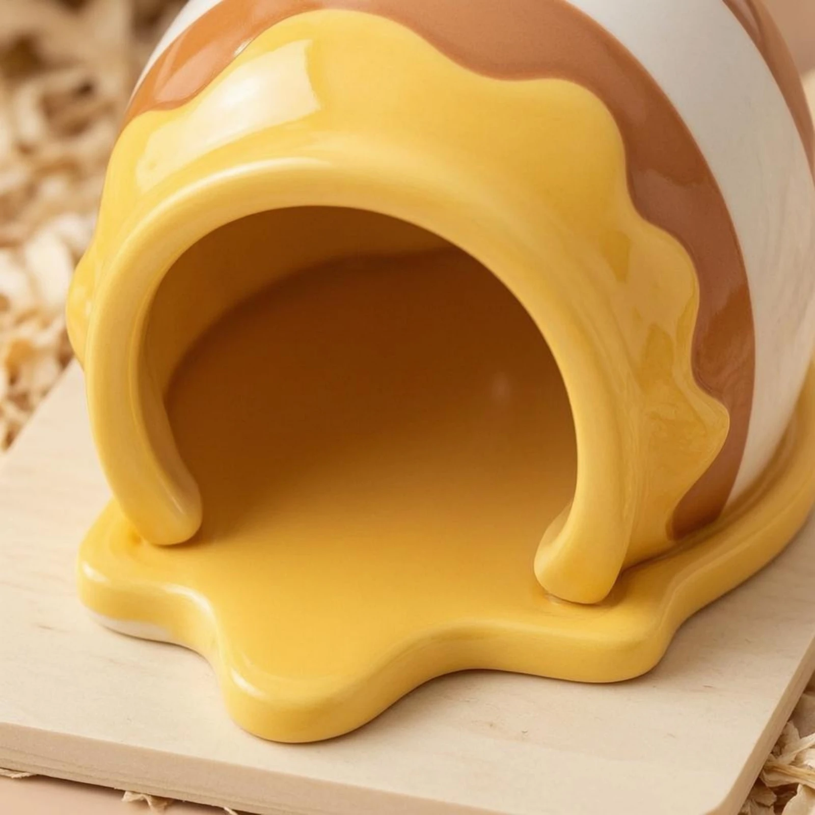 Tipped-over Pot Hideout Glazed Honey Pot Hideout Honey Shaped Hamster House Open Entrance Animal Shelter Flat Base for Hamsters
Tipped-over Pot Hideout Glazed Honey Pot Hideout Honey Shaped Hamster House Open Entrance Animal Shelter Flat Base for Hamsters