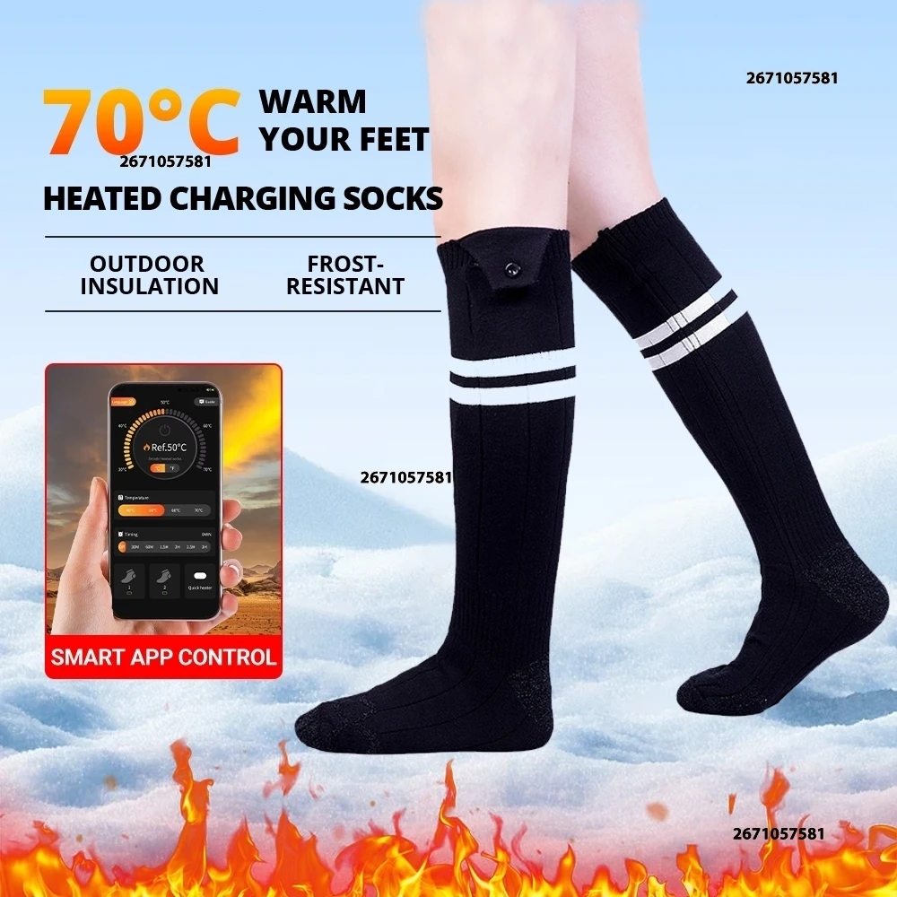 APP Control Winter Thermal Socks Heated Socks Rechargeable 5000mah Electric Heated Skiing Socks Outdoor Sports Foot Warmer
APP Control Winter Thermal Socks Heated Socks Rechargeable 5000mah Electric Heated Skiing Socks Outdoor Sports Foot Warmer