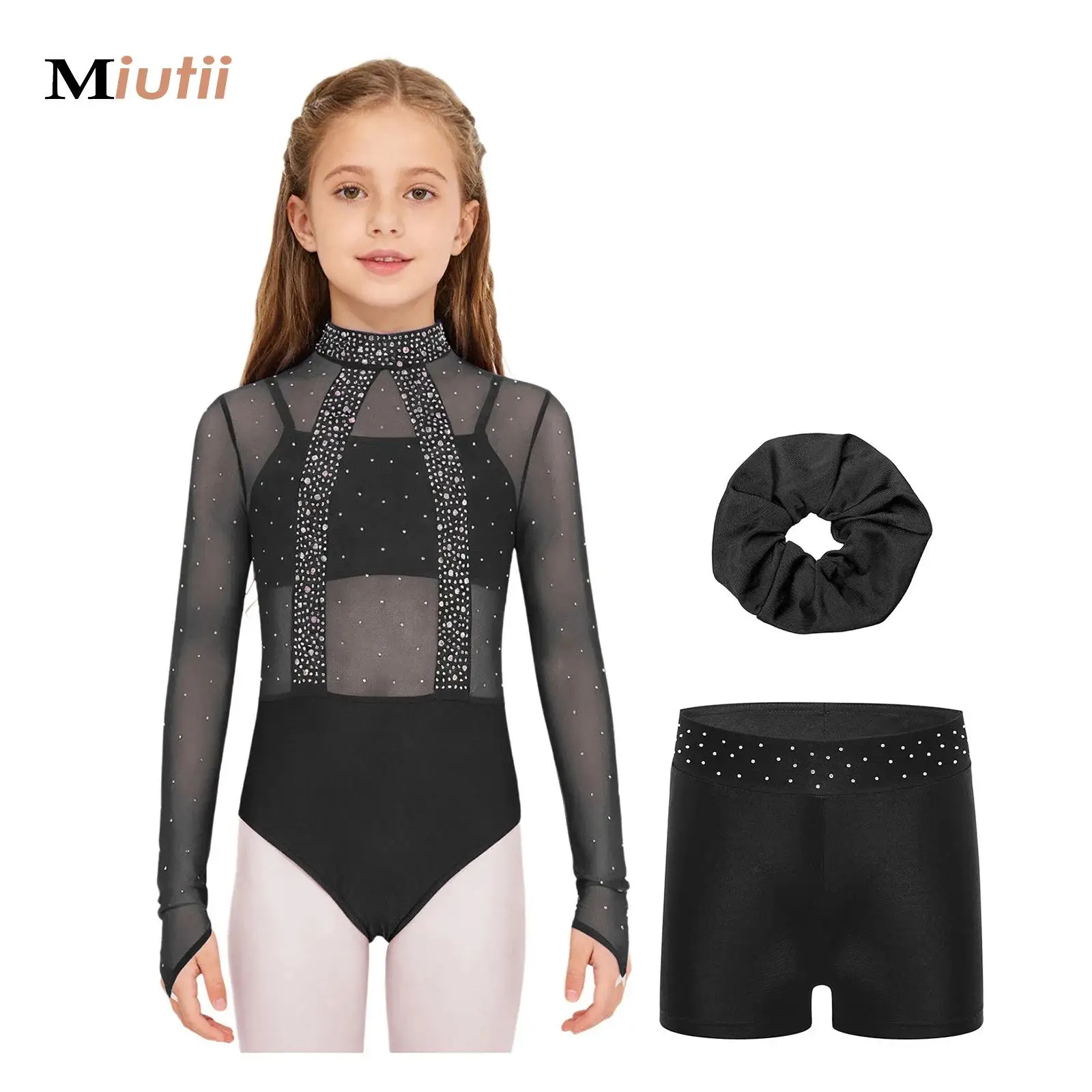 Kids Girls Gymnastics Figure Skating Dance Competition Outfits Rhinestones Long Sleeve Leotard+Shorts+Hair Band Sportswear Set
Kids Girls Gymnastics Figure Skating Dance Competition Outfits Rhinestones Long Sleeve Leotard+Shorts+Hair Band Sportswear Set