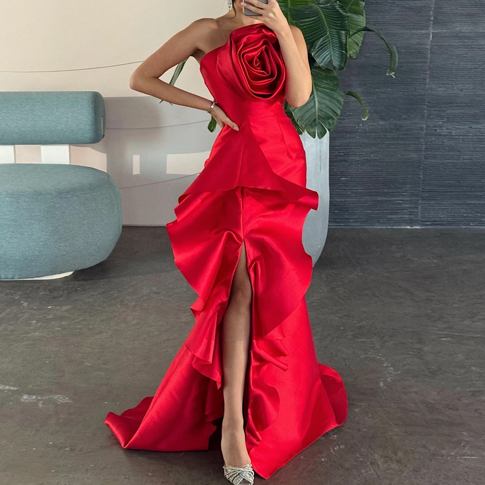 Customized Mermaid Evening Dresses Floor-length Strapless Sleeveless Prom Gown Fashion Flowers Simple Draped Backless Party Gown
Customized Mermaid Evening Dresses Floor-length Strapless Sleeveless Prom Gown Fashion Flowers Simple Draped Backless Party Gown