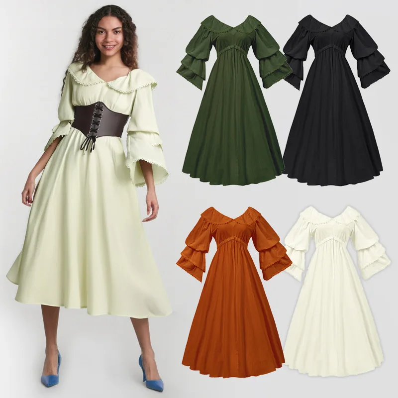 Средневековое ретро дворец кукольный воротник с рюшами и длинными рукавами женское платье Виктории платье на одно плечо Хэллоуин косплей костюм
Средневековое ретро дворец кукольный воротник с рюшами и длинными рукавами женское платье Виктории платье на одно плечо Хэллоуин косплей костюм
