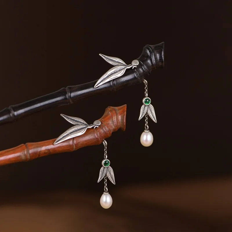 Natural Sandalwood Carved Bamboo Hair Sticks Women Real Pearls Tassel Hair Jewelry Han Clothes Hairwear 925 Silver Bamboo Leaf
Natural Sandalwood Carved Bamboo Hair Sticks Women Real Pearls Tassel Hair Jewelry Han Clothes Hairwear 925 Silver Bamboo Leaf