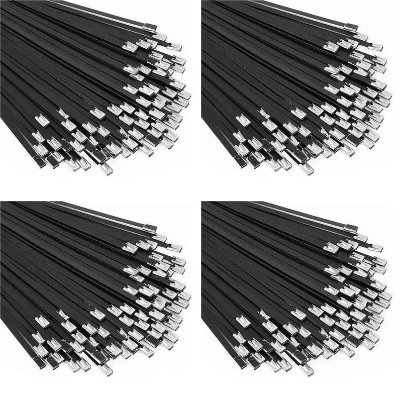 ABKJ-Metal Zip Ties Black 400Pcs 11.8 Inch 304 Stainless Steel Epoxy Coated Cable Tie For Machinery, Vehicles, Farms, Cables
ABKJ-Metal Zip Ties Black 400Pcs 11.8 Inch 304 Stainless Steel Epoxy Coated Cable Tie For Machinery, Vehicles, Farms, Cables