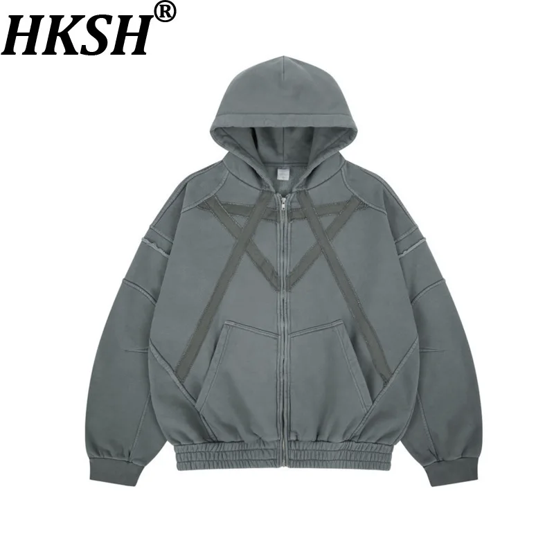 HKSH Spring Autumn Winter Men American Trend Heavy Washed Patchwork Embroidery Fleece-Lined Zipper Hooded Sweatshirt Ins HK18252
HKSH Spring Autumn Winter Men American Trend Heavy Washed Patchwork Embroidery Fleece-Lined Zipper Hooded Sweatshirt Ins HK18252