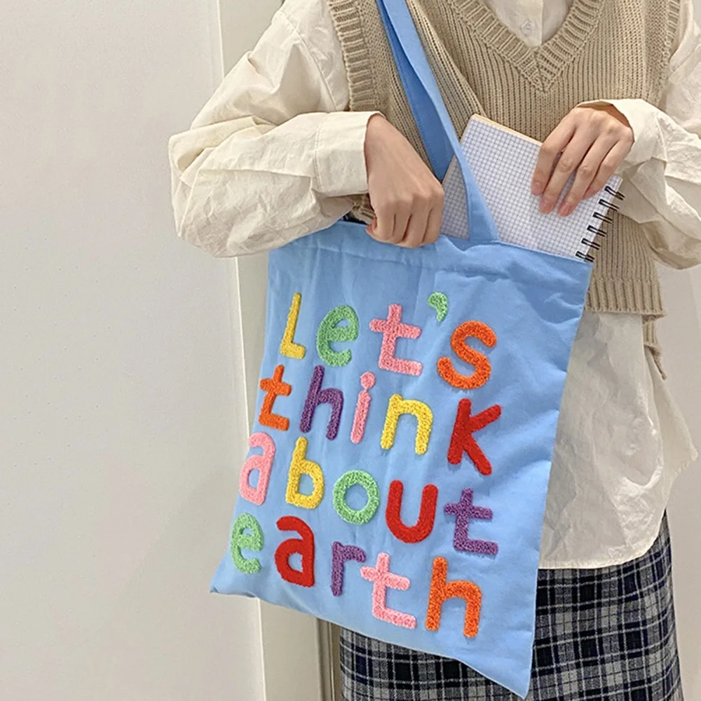 Vacation Canvas Shopping Bag with Inner Bag Large Capacity Letter Embroidery Handbag Storage Bag Eco Friendly INS Tote Bags
Vacation Canvas Shopping Bag with Inner Bag Large Capacity Letter Embroidery Handbag Storage Bag Eco Friendly INS Tote Bags