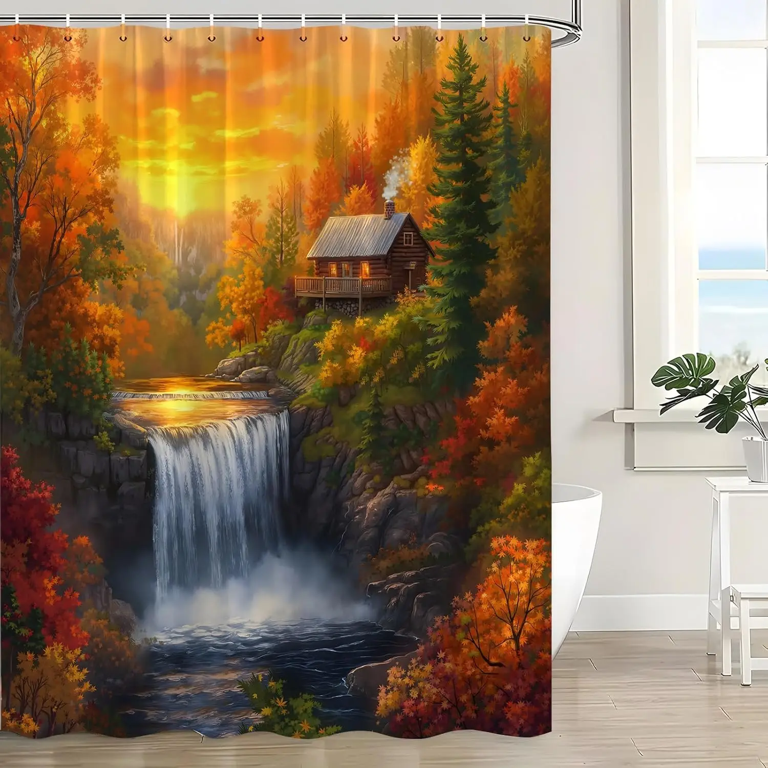 Осенний лес, занавеска для душа, осенний природный пейзаж, водопад, оранжевые листья, дерево, деревенский фермерский дом, домик, деревенская занавеска для ванны
Осенний лес, занавеска для душа, осенний природный пейзаж, водопад, оранжевые листья, дерево, деревенский фермерский дом, домик, деревенская занавеска для ванны