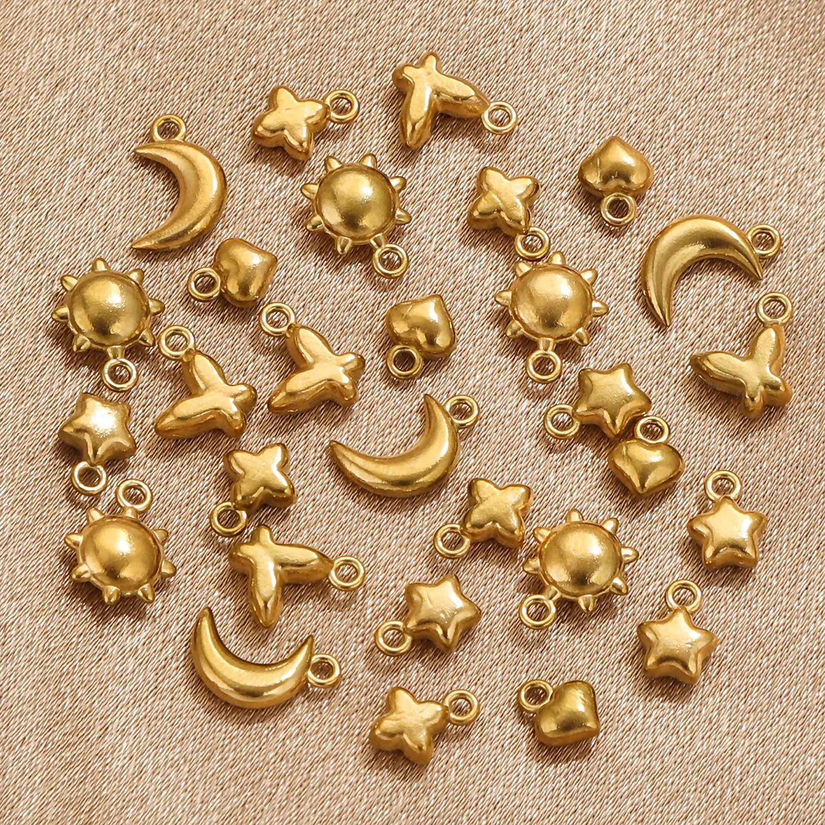 20pcs Stainless Steel Glossy Sun Moon Butterfly Love Accessories DIY Charm Jewelry Bracelet Necklace Manufacturing Supplies
20pcs Stainless Steel Glossy Sun Moon Butterfly Love Accessories DIY Charm Jewelry Bracelet Necklace Manufacturing Supplies