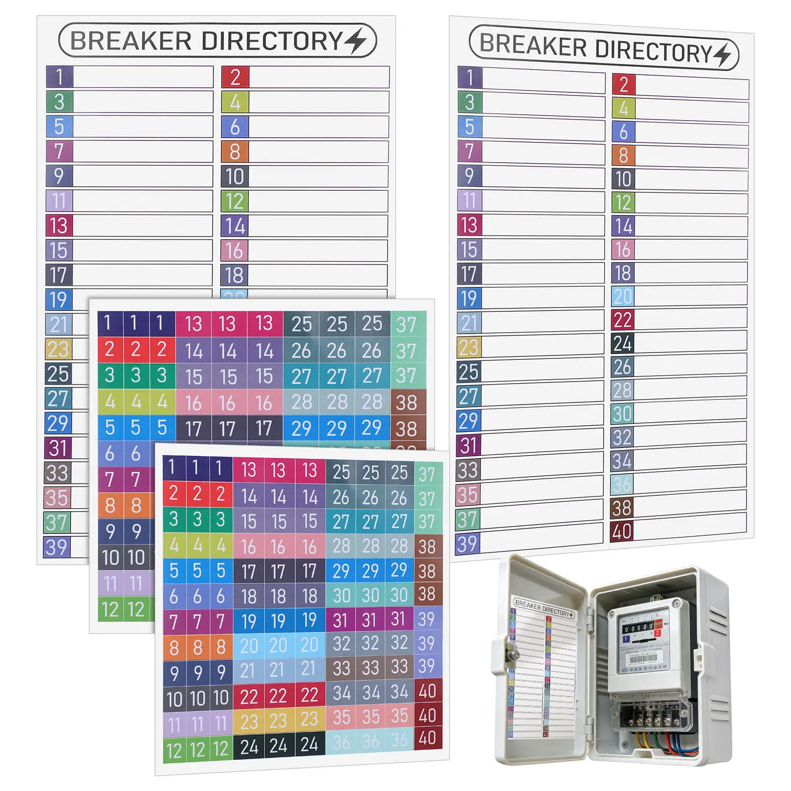 2-Set PVC Waterproof Electrical Box Labels Self-Adhesive Breaker Panel Stickers for Circuit Identification Electricians
2-Set PVC Waterproof Electrical Box Labels Self-Adhesive Breaker Panel Stickers for Circuit Identification Electricians