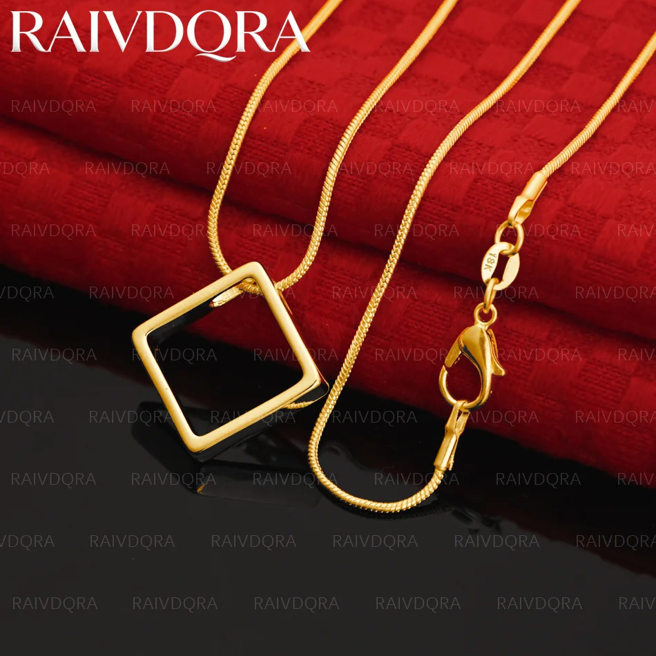 18K Gold Plated Square Pendant Necklace For Women Men Charm Trend Birthday Gifts Fashion Party
18K Gold Plated Square Pendant Necklace For Women Men Charm Trend Birthday Gifts Fashion Party