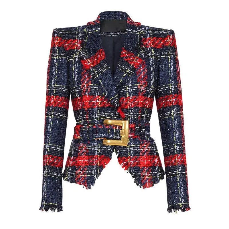 Spring 2026 Slim Fit Tweed Jacket Belted Waistline Pattern City Style Long Sleeve Coat for Women Commuting Daily Wear
Spring 2026 Slim Fit Tweed Jacket Belted Waistline Pattern City Style Long Sleeve Coat for Women Commuting Daily Wear