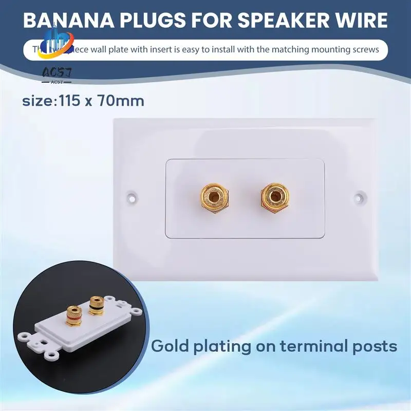 AC57-4 Pack Single Gang 1.0 Speaker Wire Wall Plate (Banana Plug Wall Plate) For 1 Speaker, White
AC57-4 Pack Single Gang 1.0 Speaker Wire Wall Plate (Banana Plug Wall Plate) For 1 Speaker, White