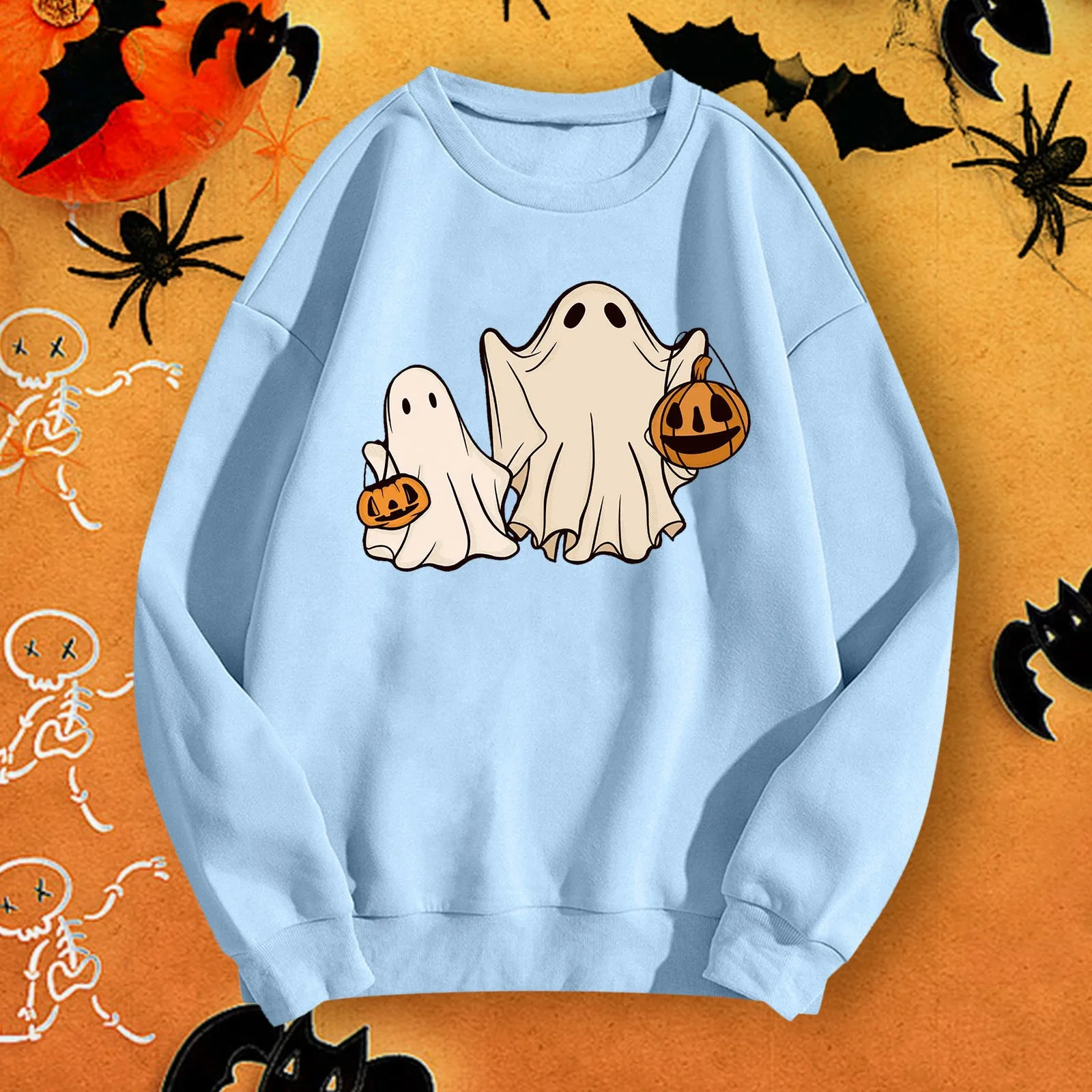 Halloween Ghost Pattern Printing Women's Hoodies Round Neck Hoodless Long Sleeved Pullover Tops Loose Casual Sweatshirts
Halloween Ghost Pattern Printing Women's Hoodies Round Neck Hoodless Long Sleeved Pullover Tops Loose Casual Sweatshirts