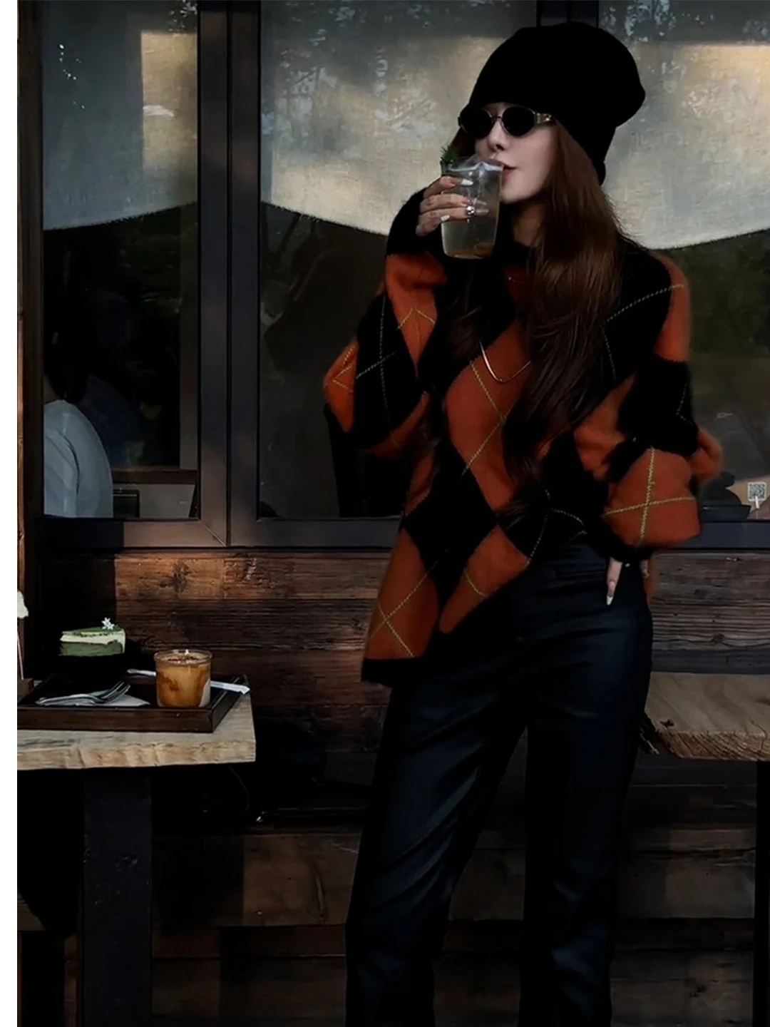 Loose Women's Knitwear Korean Style Warm Inner Wear Soft Cozy Sweater Diamond Pattern Casual Long Sleeve round Neck Top
Loose Women's Knitwear Korean Style Warm Inner Wear Soft Cozy Sweater Diamond Pattern Casual Long Sleeve round Neck Top