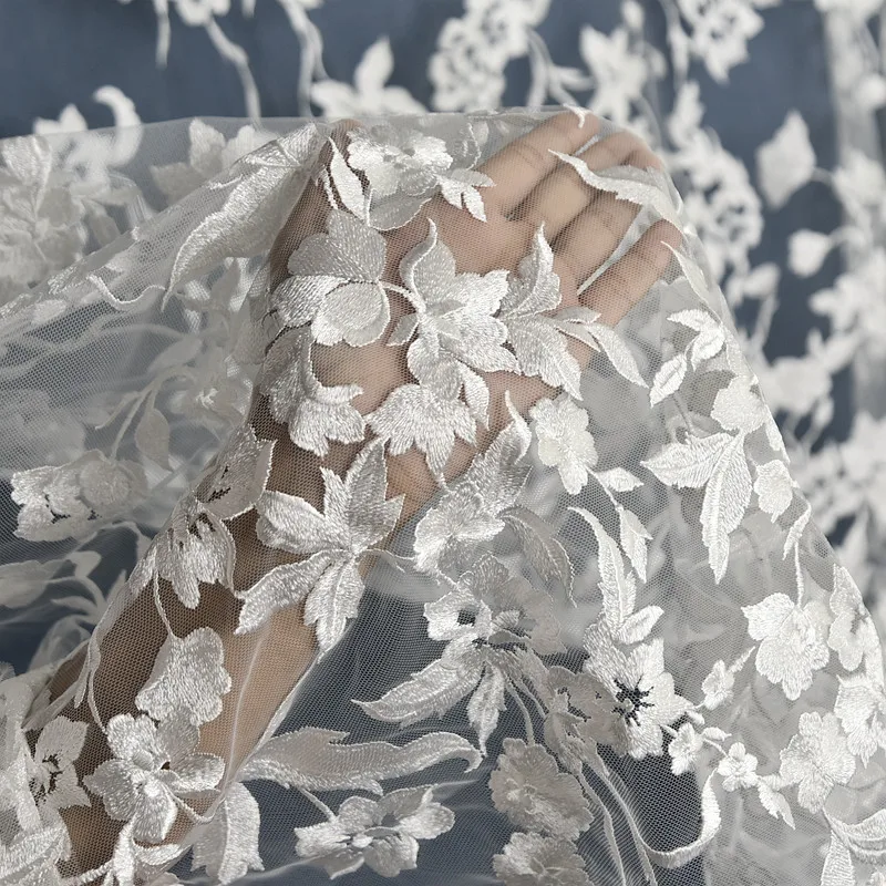 Floral Embroidered Lace Tulle Fabric for DIY Sewing Handmade Wedding Dress Veil Accessories Decoration Clothing Fashion Cloth
Floral Embroidered Lace Tulle Fabric for DIY Sewing Handmade Wedding Dress Veil Accessories Decoration Clothing Fashion Cloth